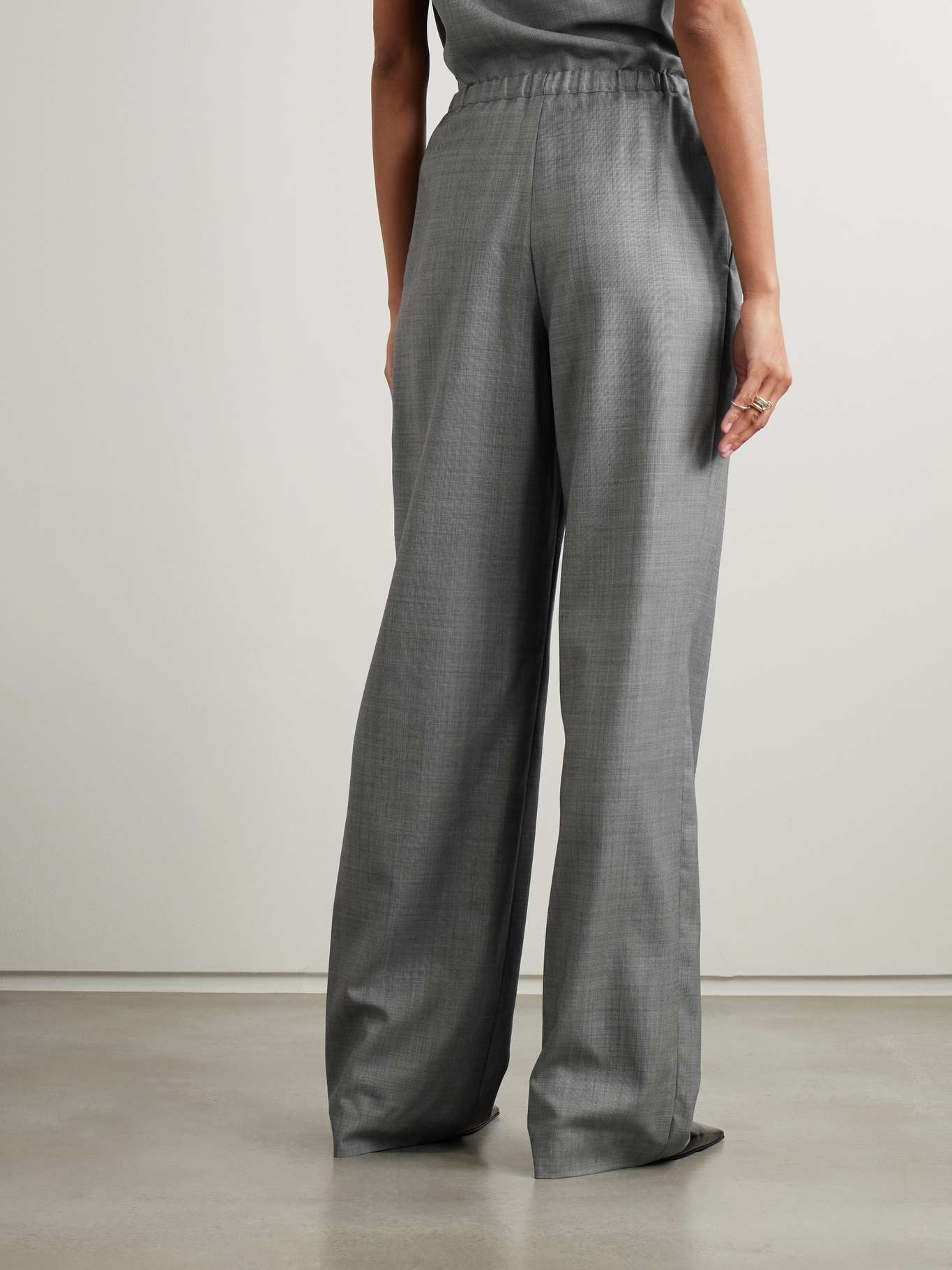 Wool-twill straight-leg pants Light gray - 4