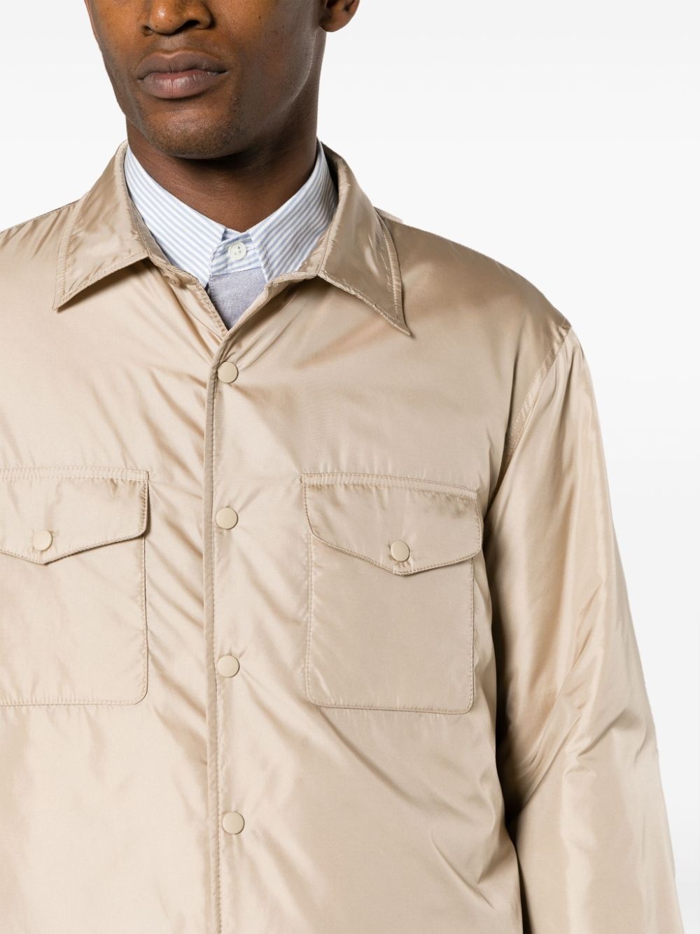 classic-collar press-stud fastening shirt - 5