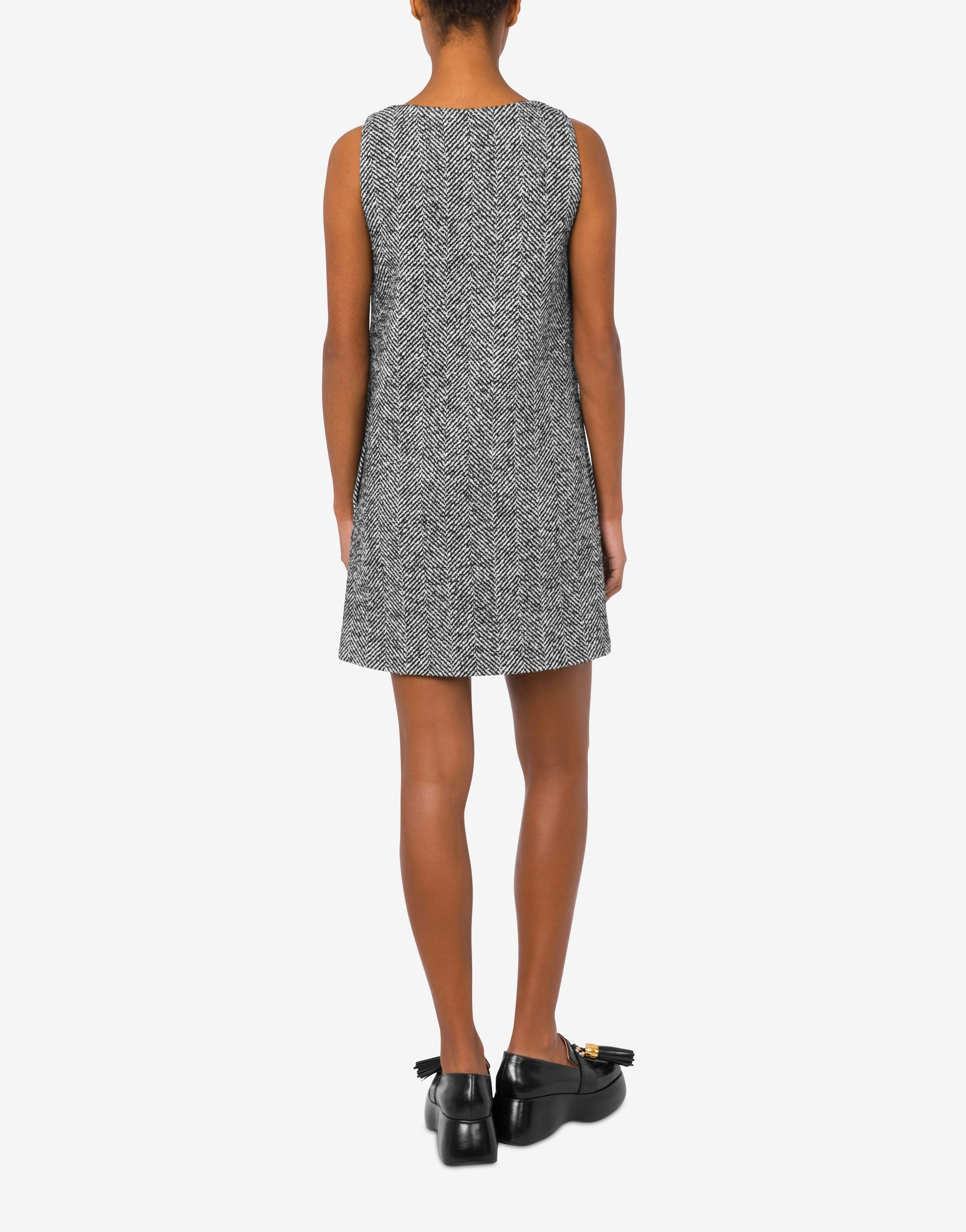 WOOL-BLEND HERRINGBONE DRESS - 3