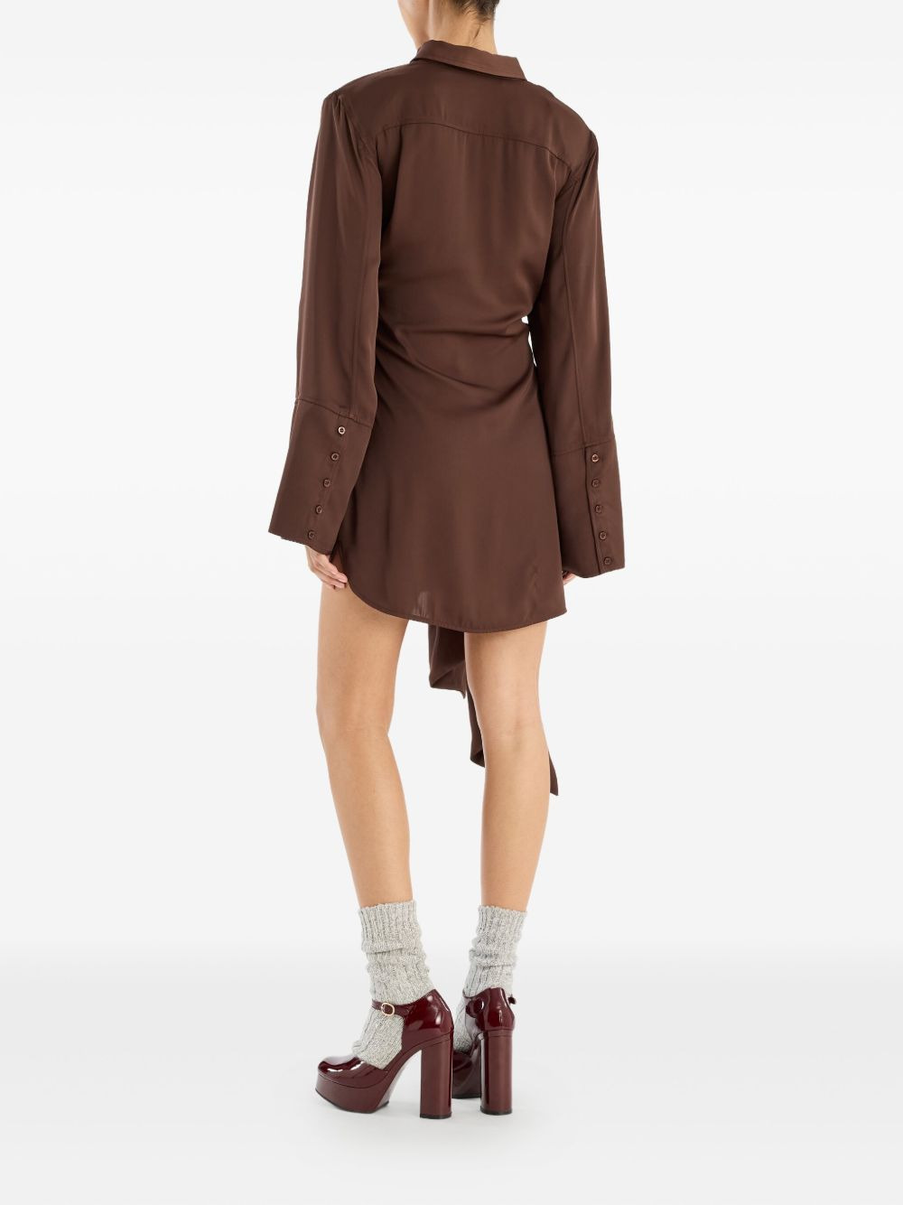tie-waist shirt mini dress - 3