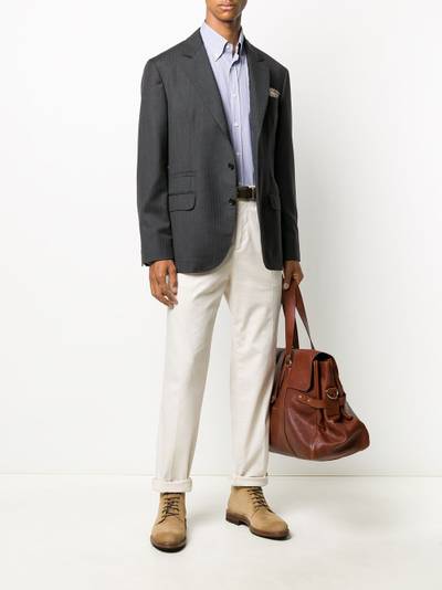 Brunello Cucinelli single-breasted virgin wool blazer outlook