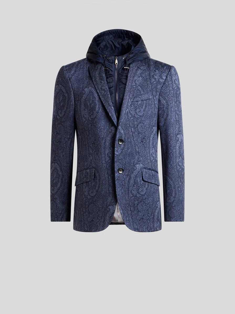 COTTON-BLEND JACQUARD JACKET WITH ARNICA MOTIF AND BIB - 1