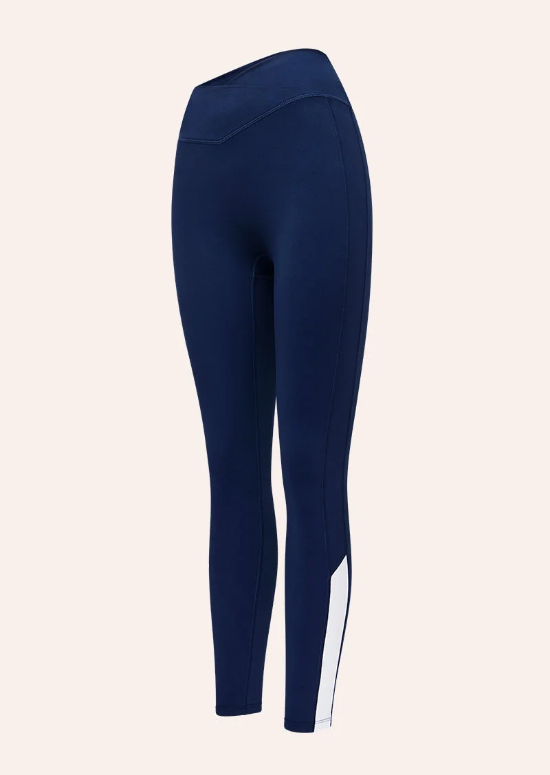QUICKLINE FULL LENGTH LEGGING IN DARK NAVY & WHITE - 1