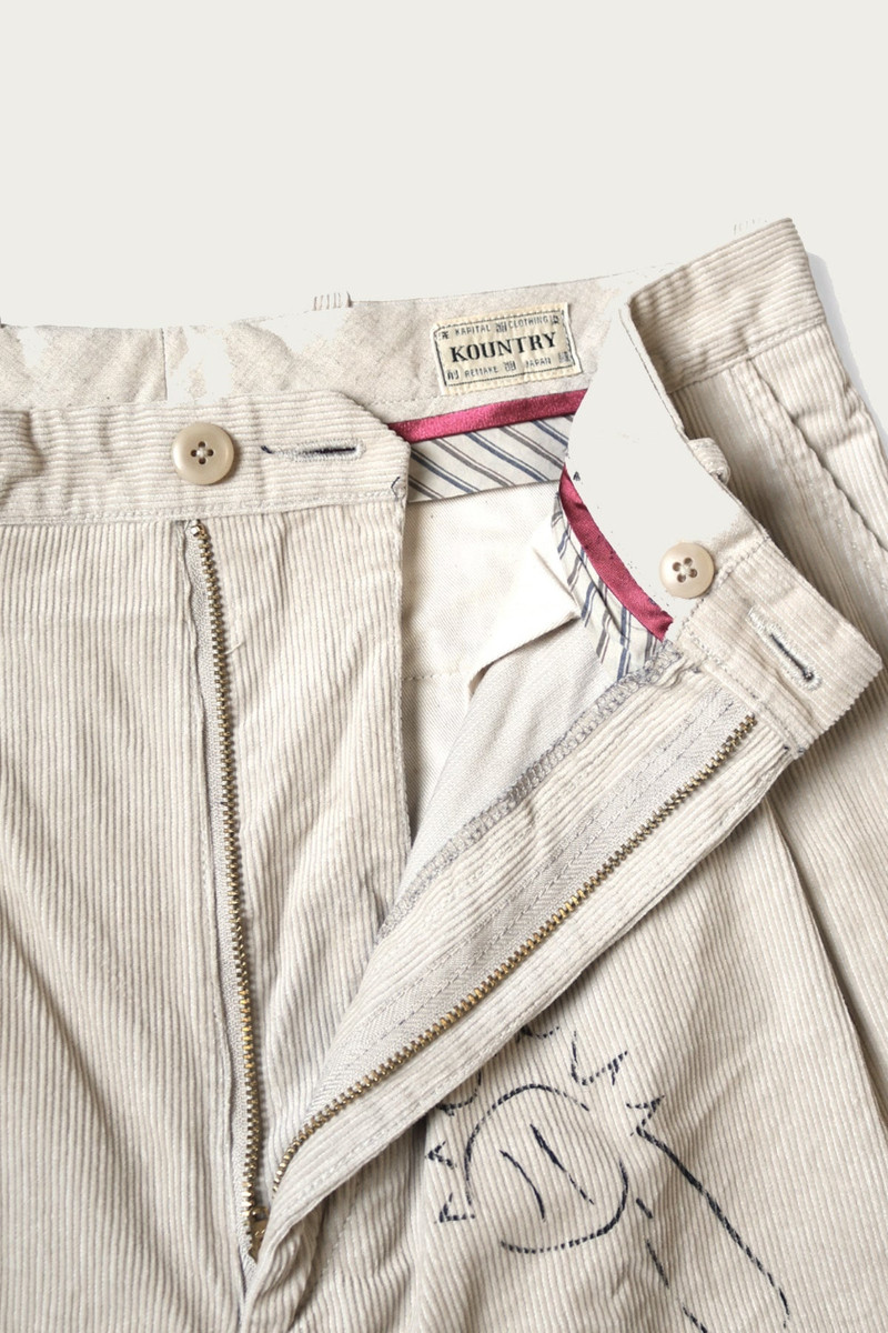 Kapital 14W Corduroy IVY Short Pants (Memorial Paint Model) - Beige outlook