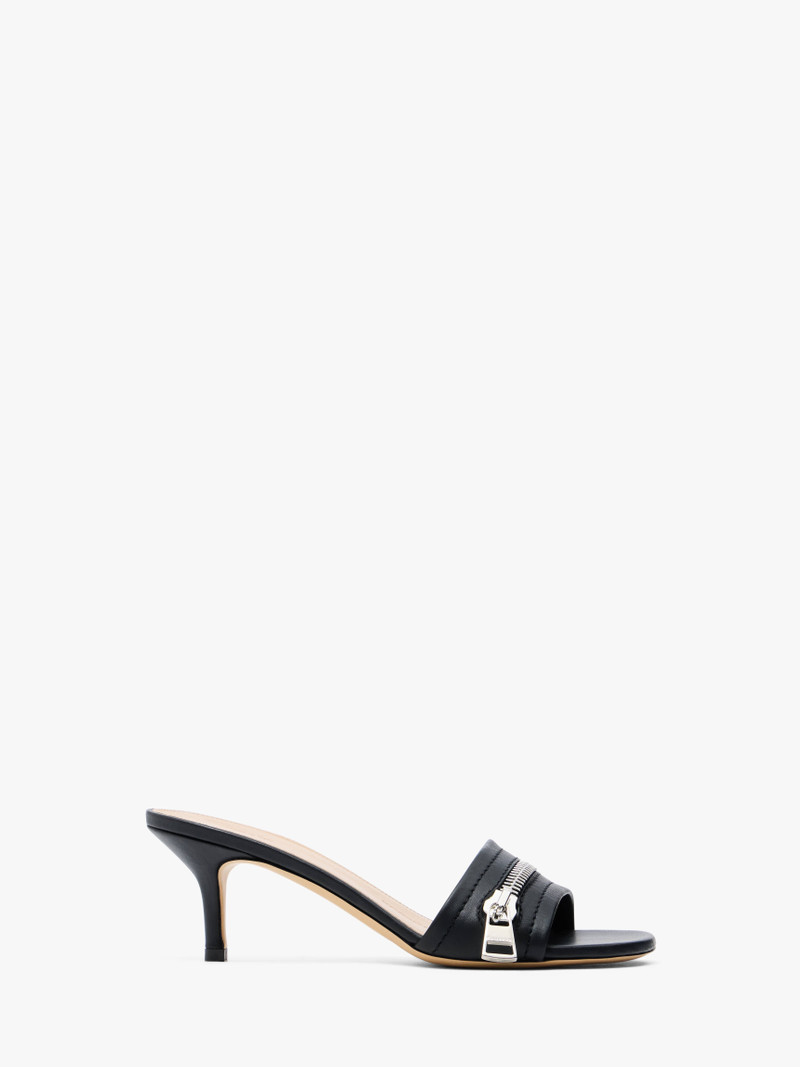 LEATHER BIKER HEEL SANDAL 1