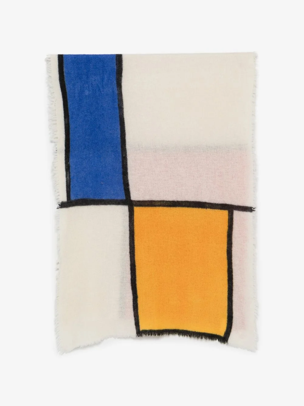 Patos colour-block frayed scarf - 1