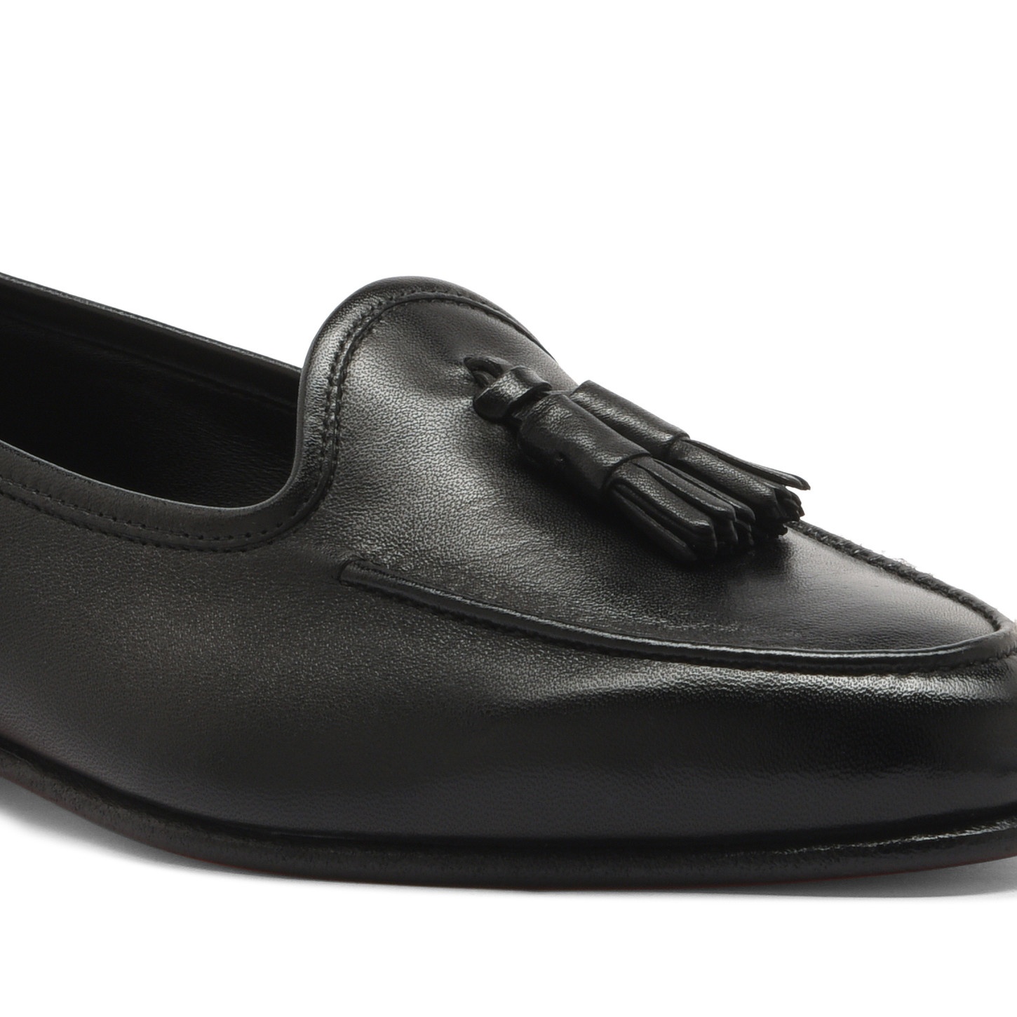 Women's black leather Andrea tassel loafer - 5