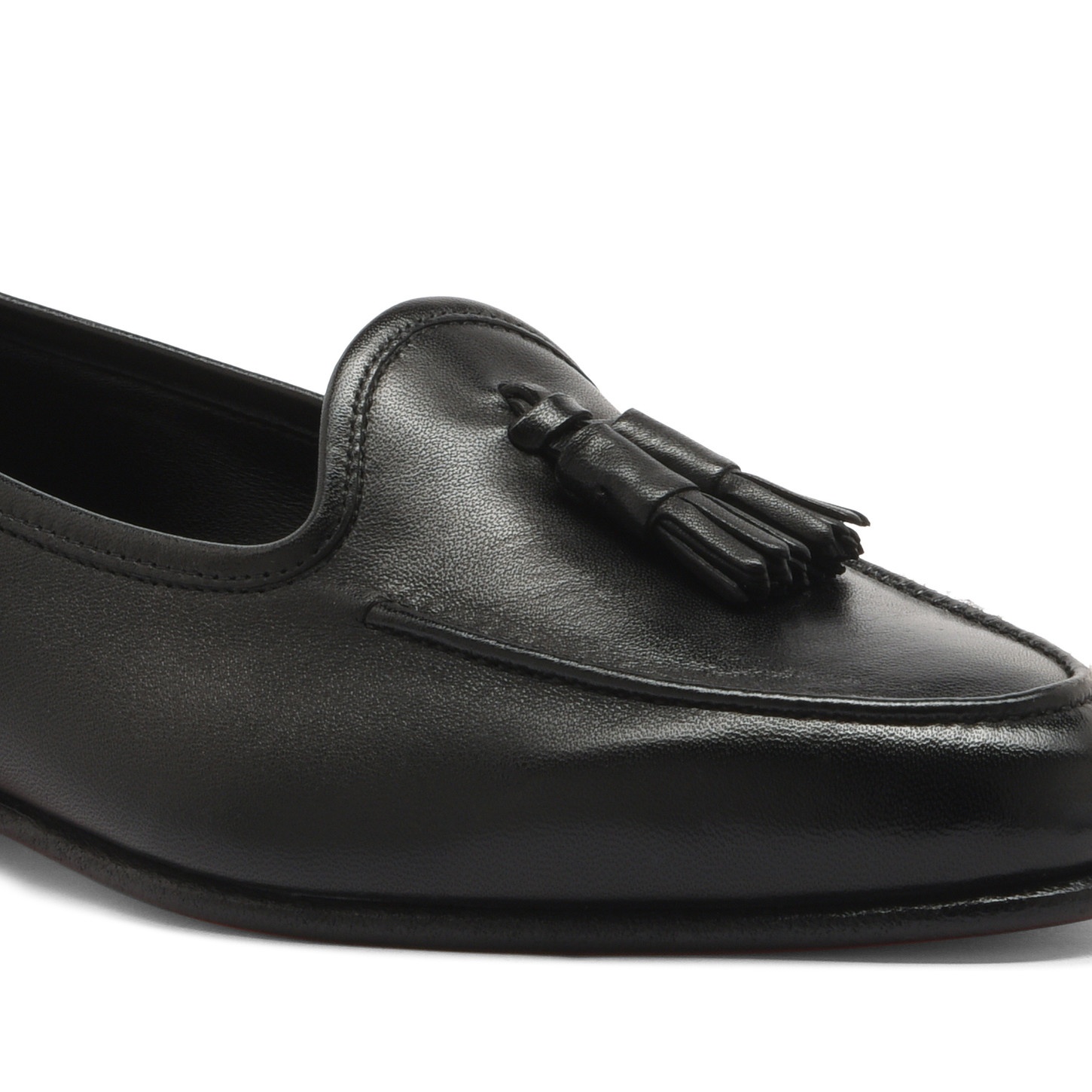 Women's black leather Andrea tassel loafer - 6