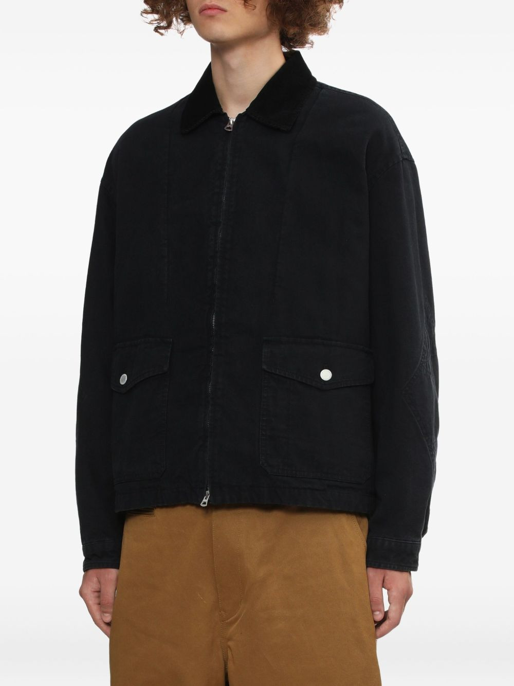 corduroy-collar cotton jacket - 3