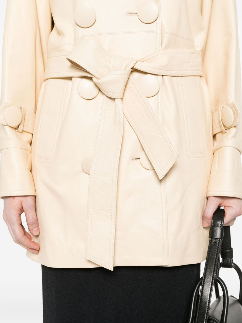 double-breasted leather coat 5