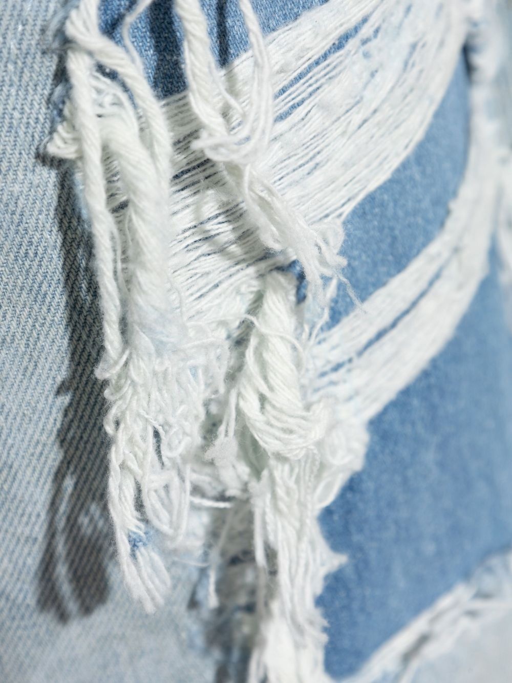 distressed patchwork jeans - 5