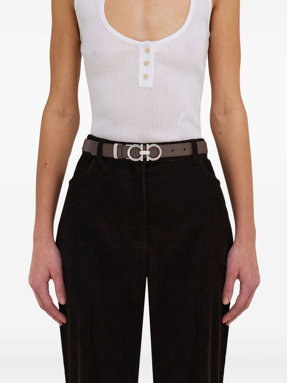 reversible adjustable Gancini belt - 4