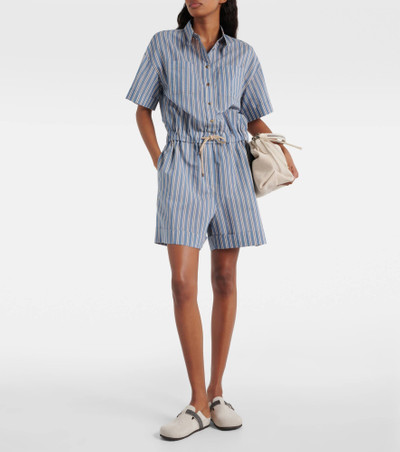 Brunello Cucinelli Striped cotton and silk playsuit outlook