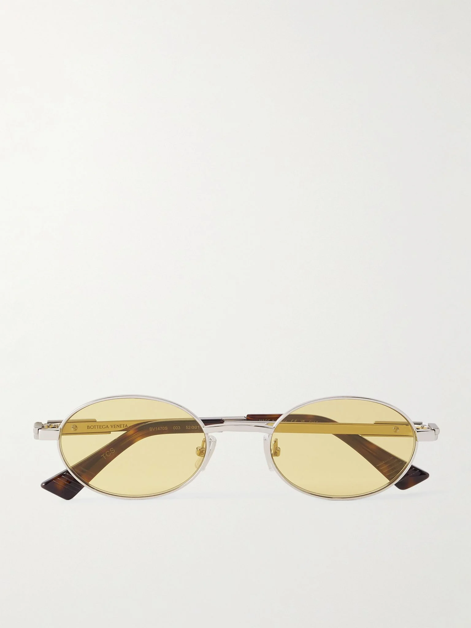 Stretch Panthos Round-Frame Silver-Tone Metal and Tortoiseshell Acetate Sunglasses Silver - 1