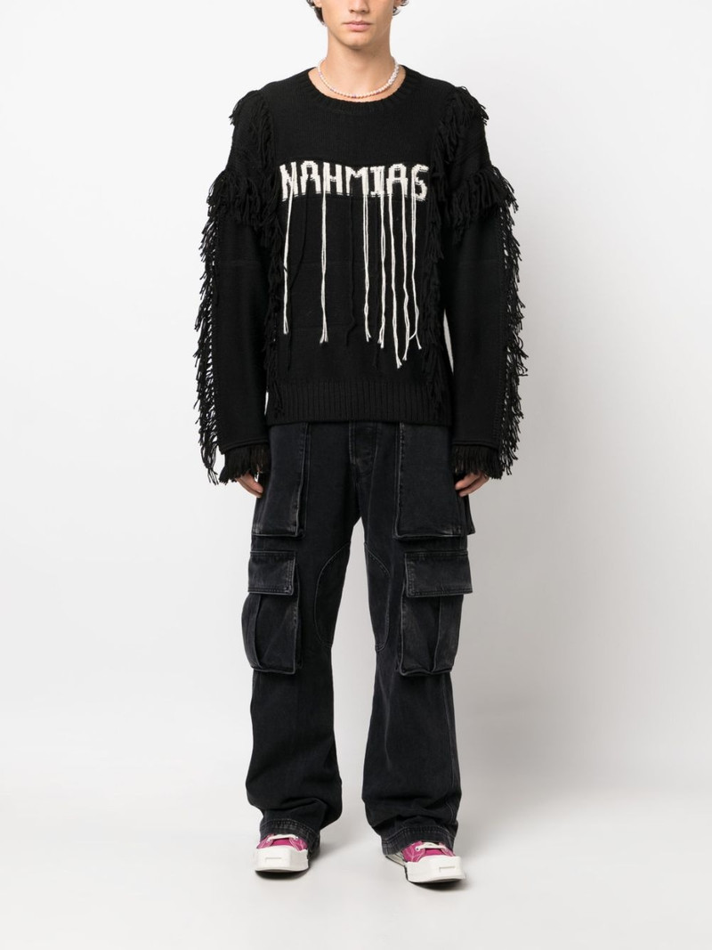 NAHMIAS intarsia-knit logo alpaca wool jumper outlook