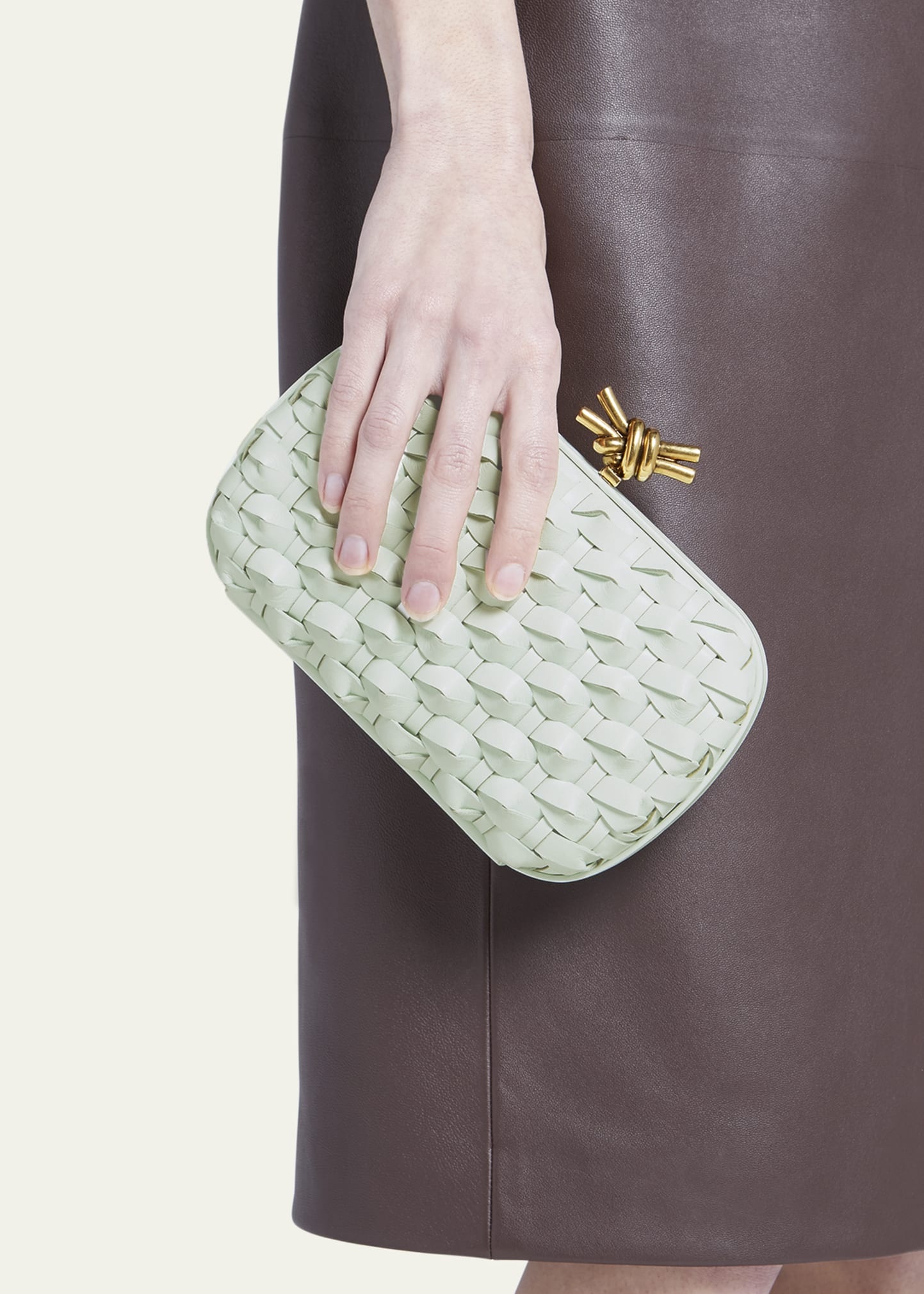 Knot Wove Leather Minaudiere - 2