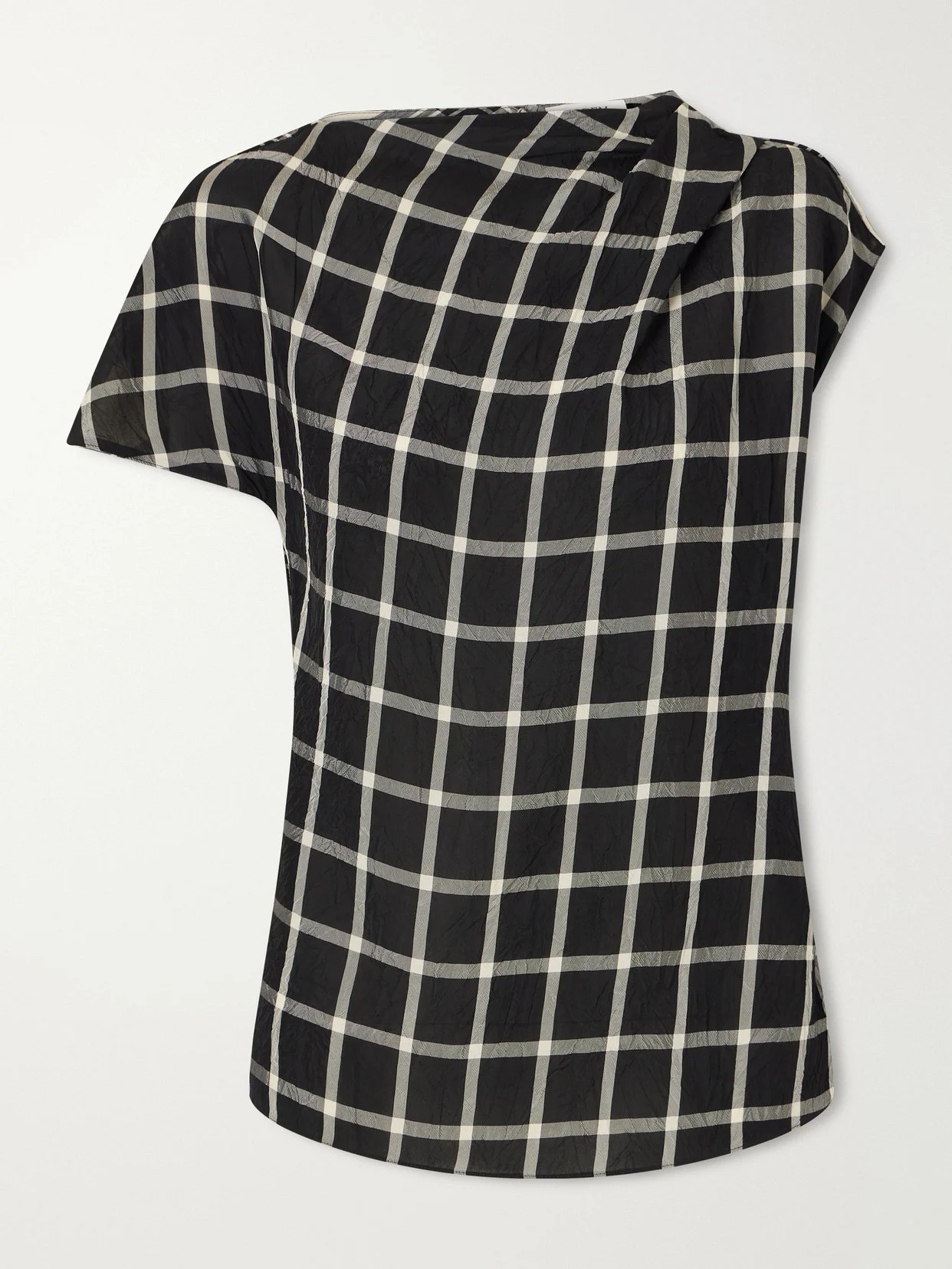 Crushed Window Checked Georgette Tank - 1