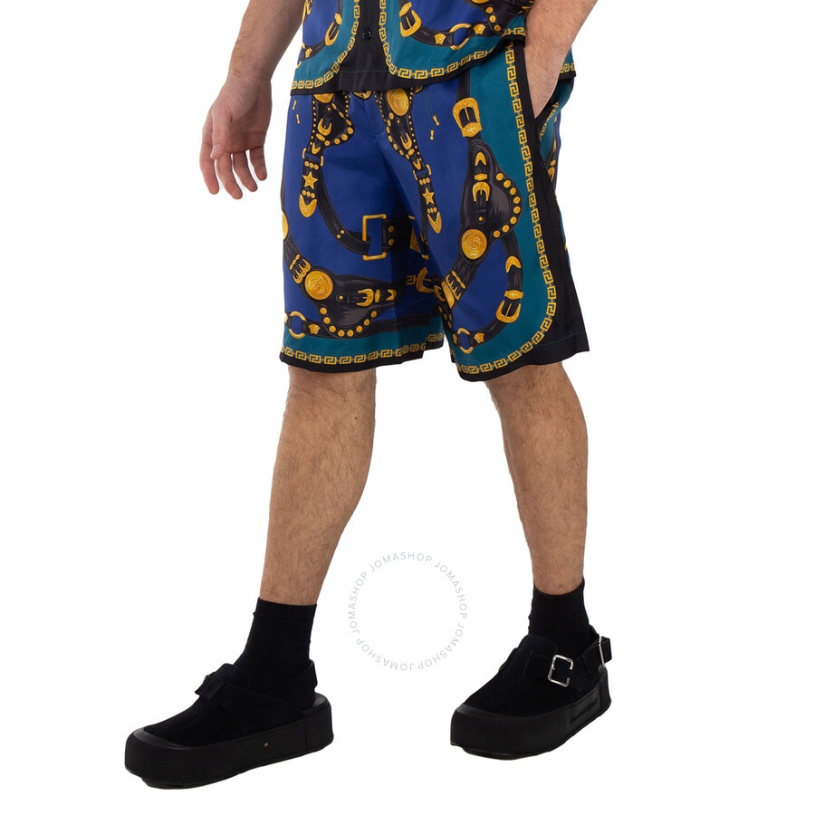 Versace Medusa Harness-Print Silk Twill Shorts - 2