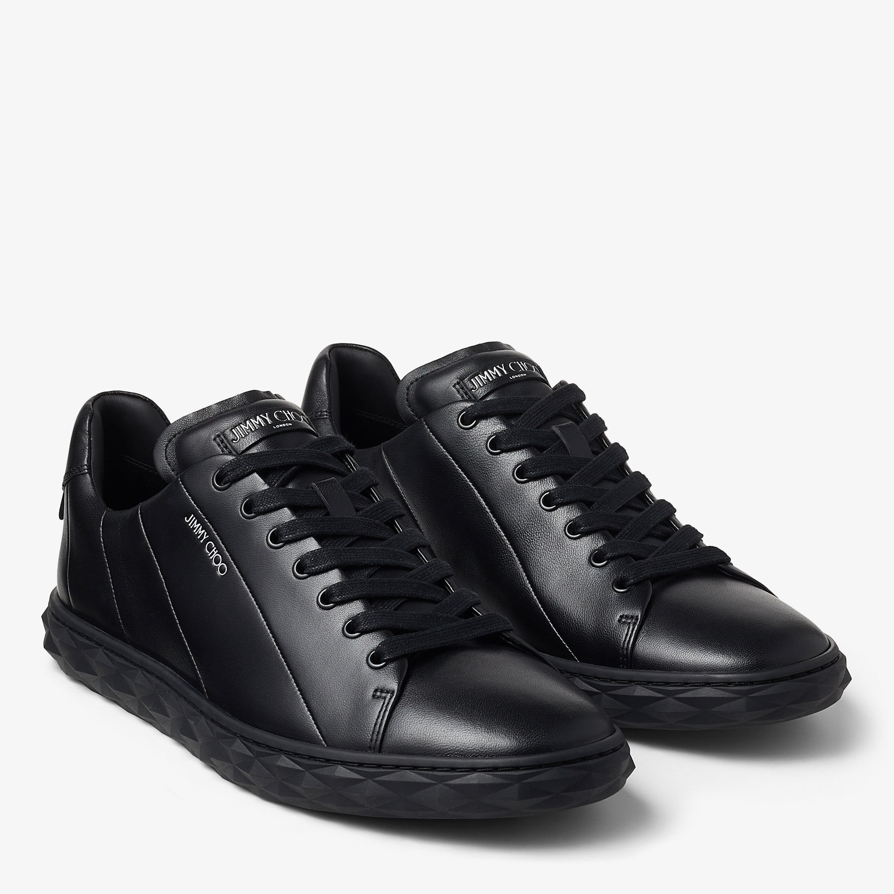 Diamond Light/M
Black Nappa Leather Low-Top Trainers - 4