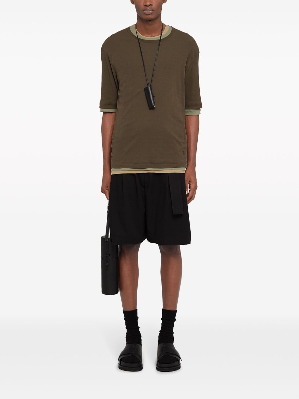 layered cotton T-shirt - 2