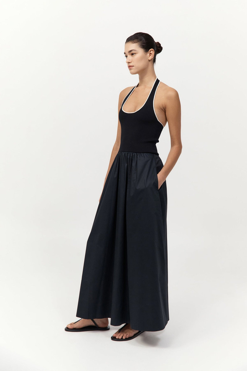 Halter Gathered Dress - Black 4