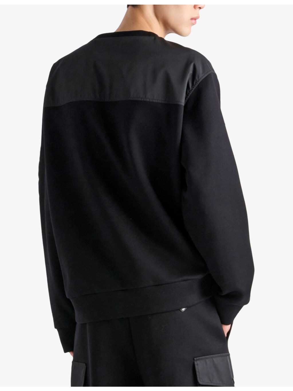 Re-Nylon Patch Crewneck Cotton-Jersey Sweatshirt - 4
