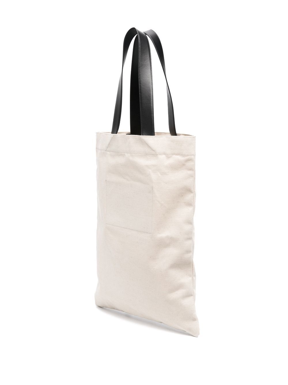 logo-print linen tote bag - 3