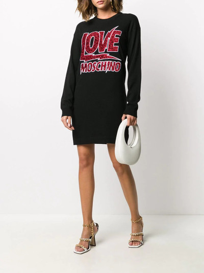 Moschino metallic-logo sweatshirt dress outlook