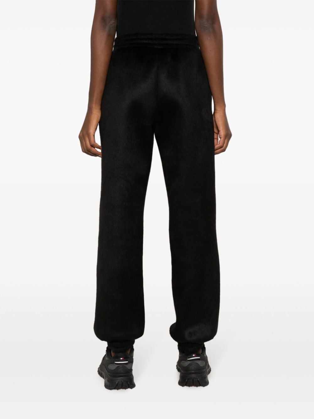 logo-embroidered tapered-leg trousers - 4