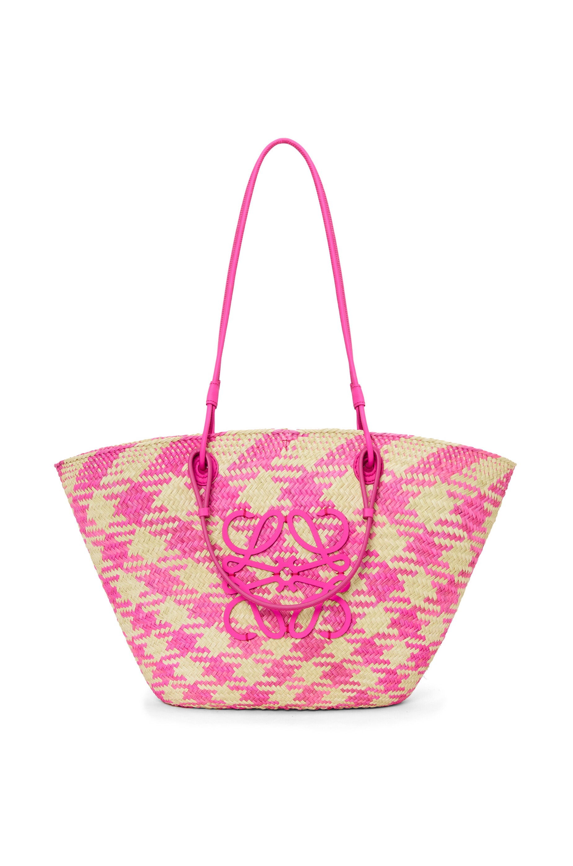 Anagram Basket bag in iraca palm and calfskin - 1