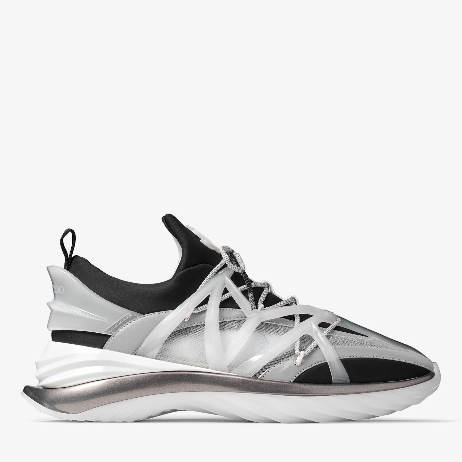 Cosmos/M
Black and White Neoprene Low-Top Trainers - 1