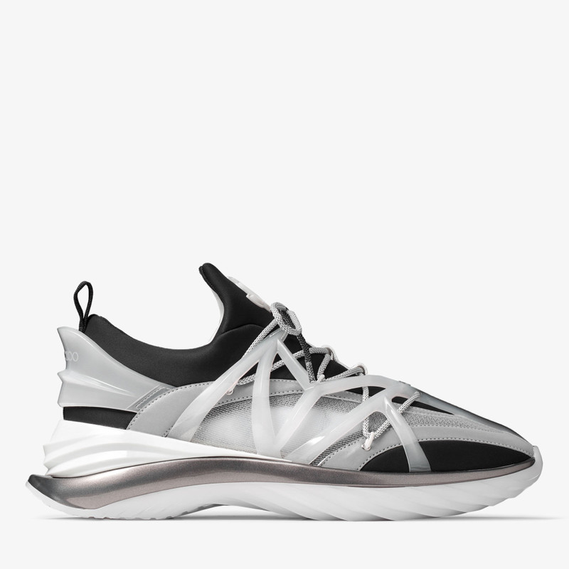Cosmos/M Black and White Neoprene Low-Top Trainers - 1