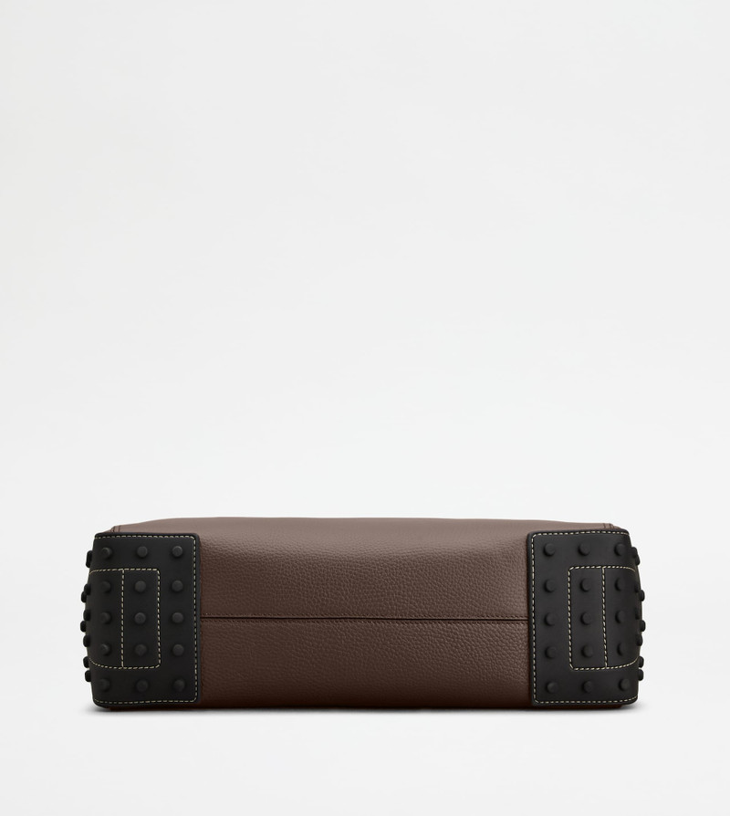 SHOPPING BAG IN LEATHER MEDIUM - BROWN 4