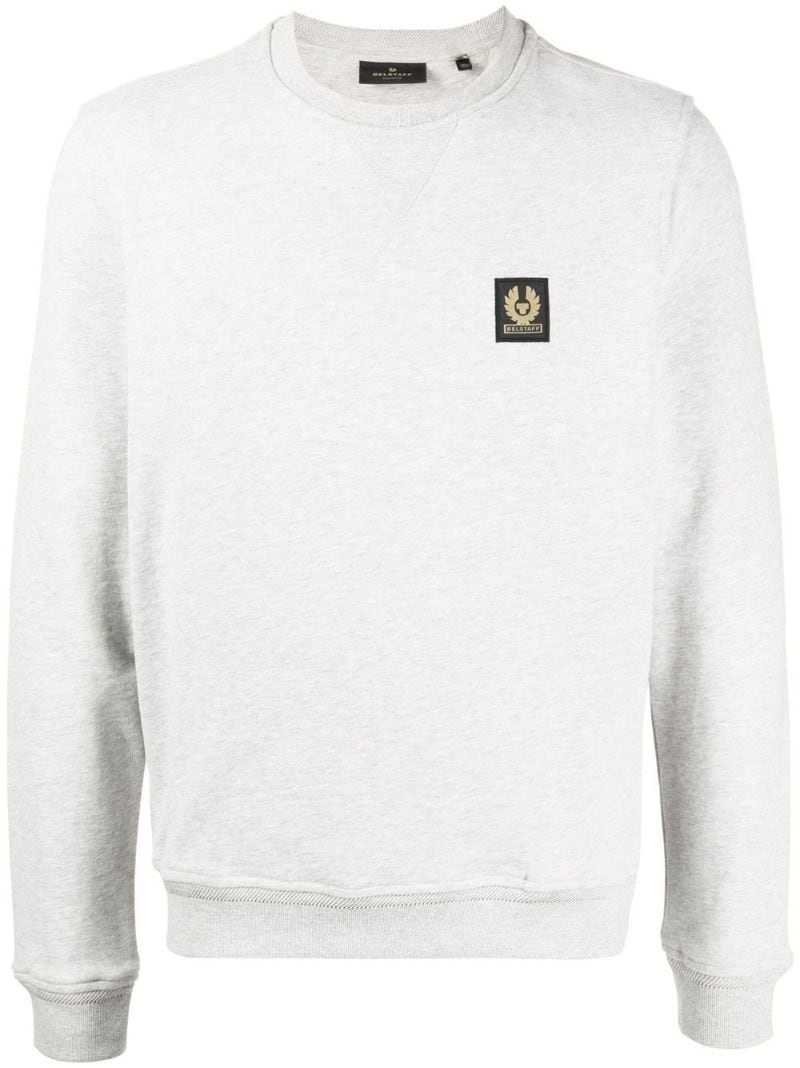 logo-patch cotton sweatshirt - 1