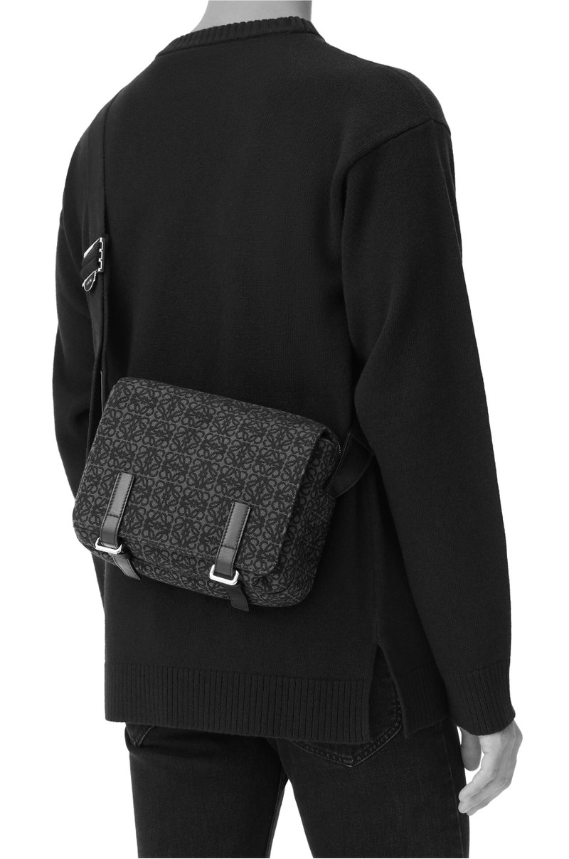 Loewe XS Military messenger bag in Anagram jacquard and calfskin outlook