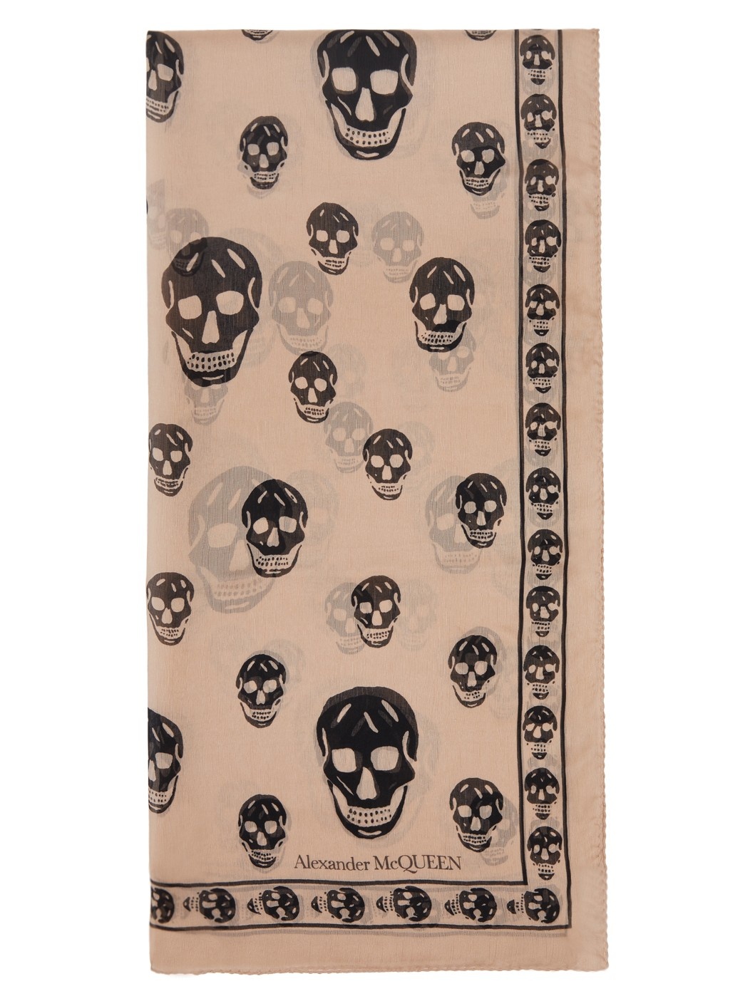 Beige & Black Skull Scarf - 1