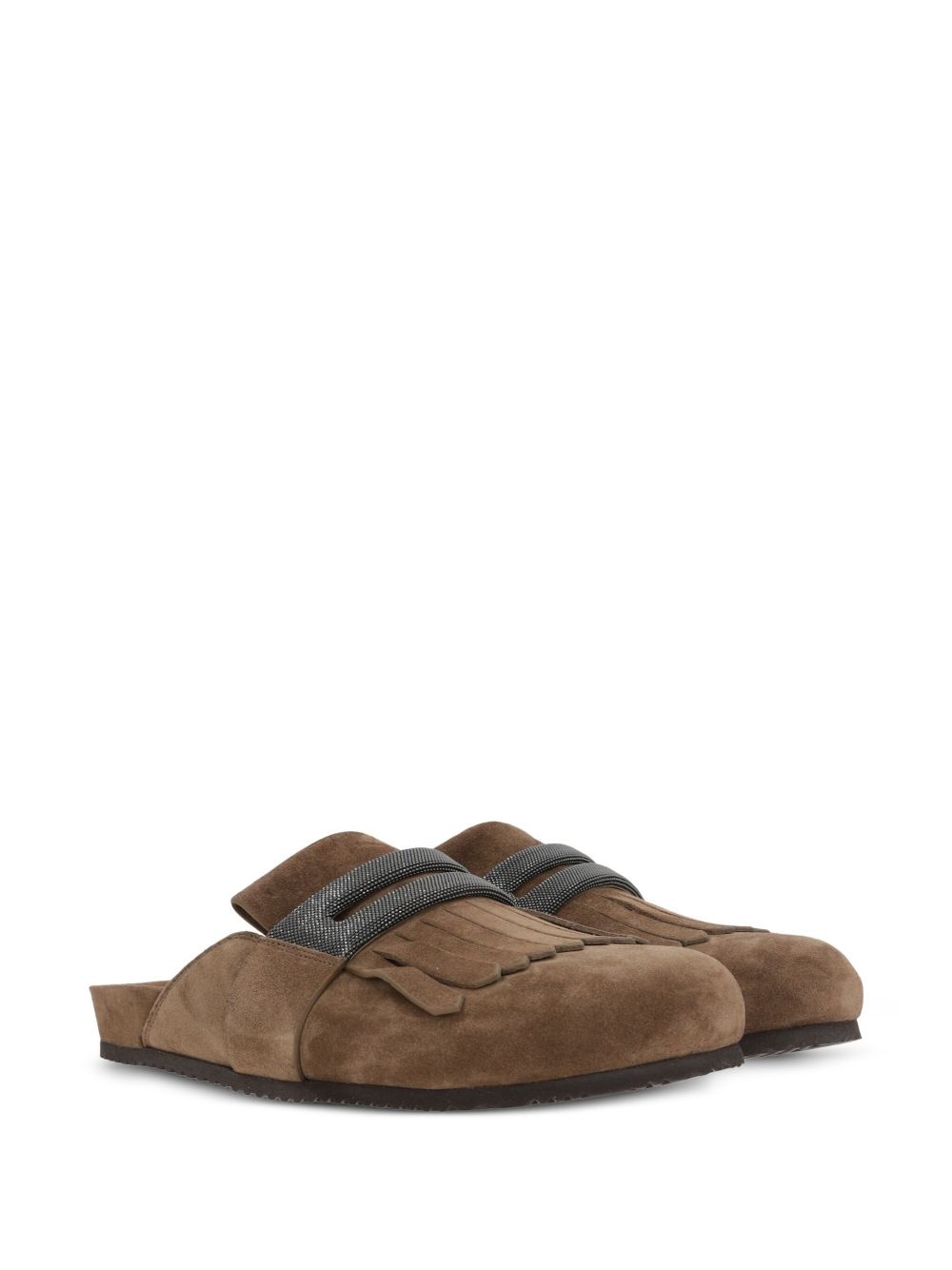 Monili-embellished loafer mules - 2