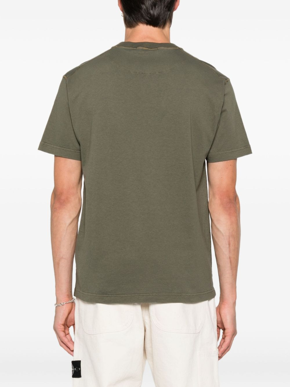 Compass-patch cotton T-shirt - 3