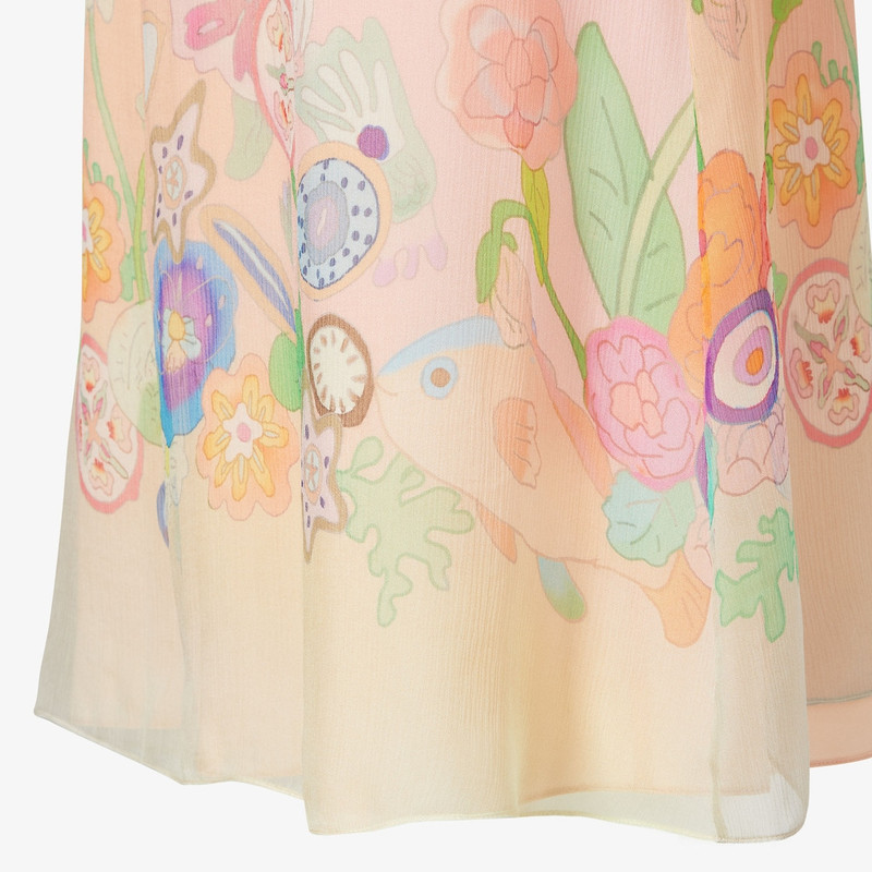 Fantastic Fendi Future Dress Pink and yellow printed chiffon dress 3