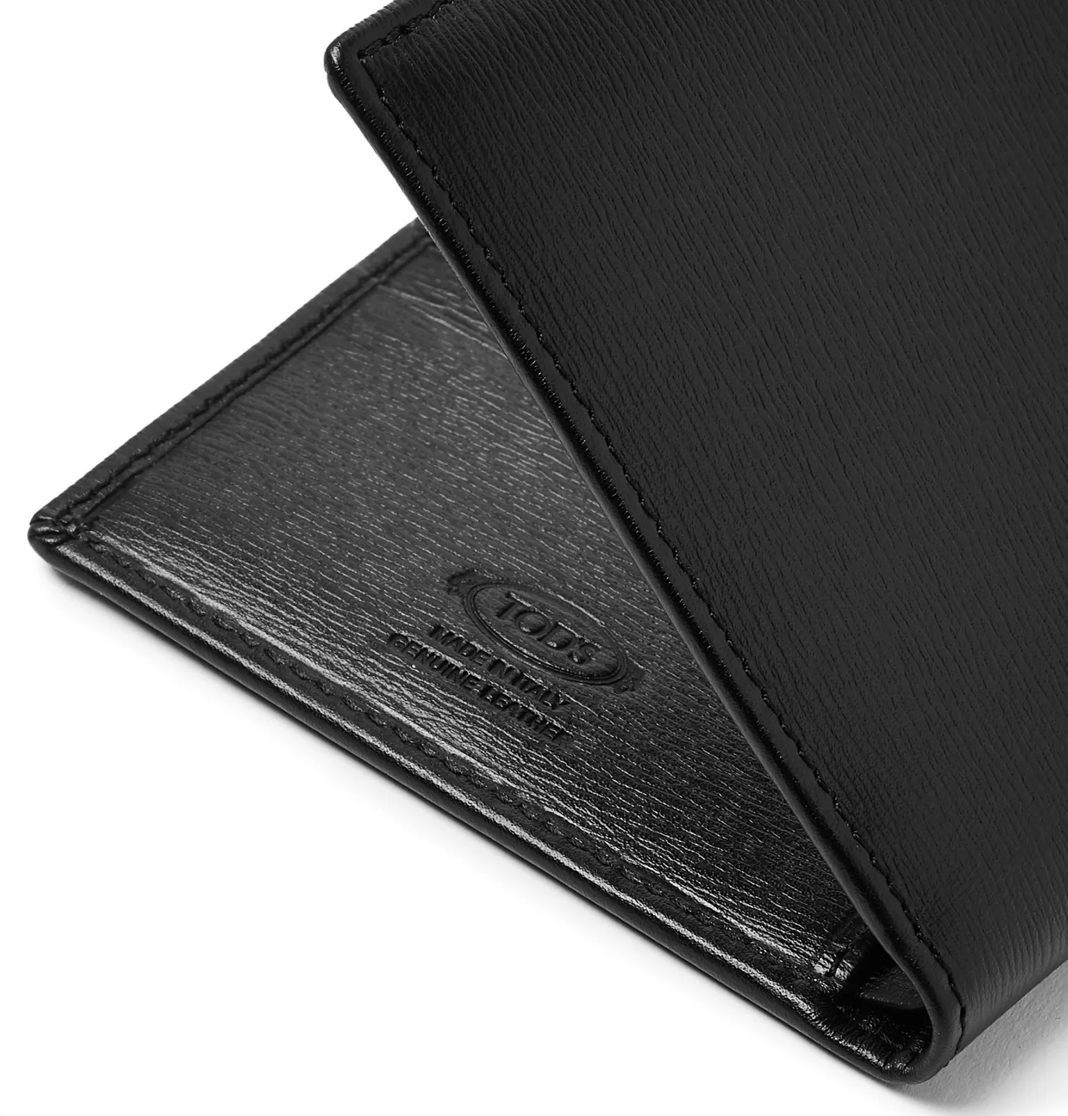 Textured-Leather Billfold Wallet - 4