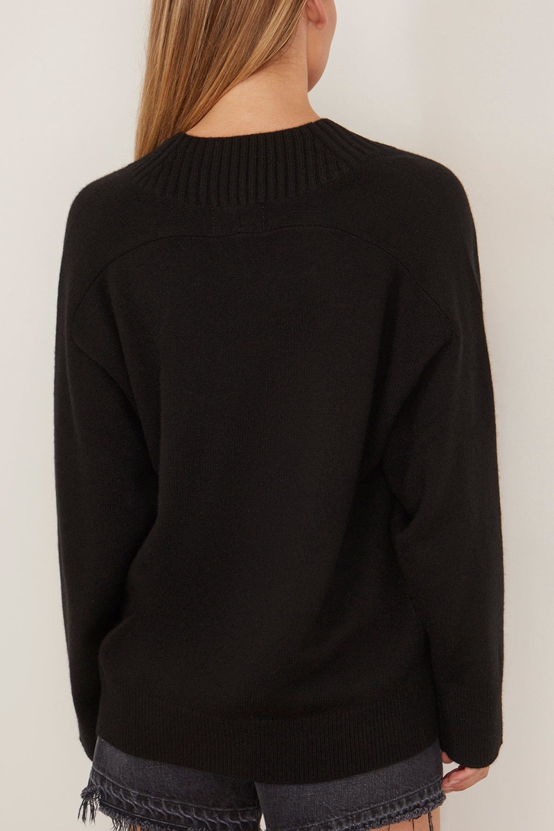 Sage Deep V-Neck Sweater in Black 4