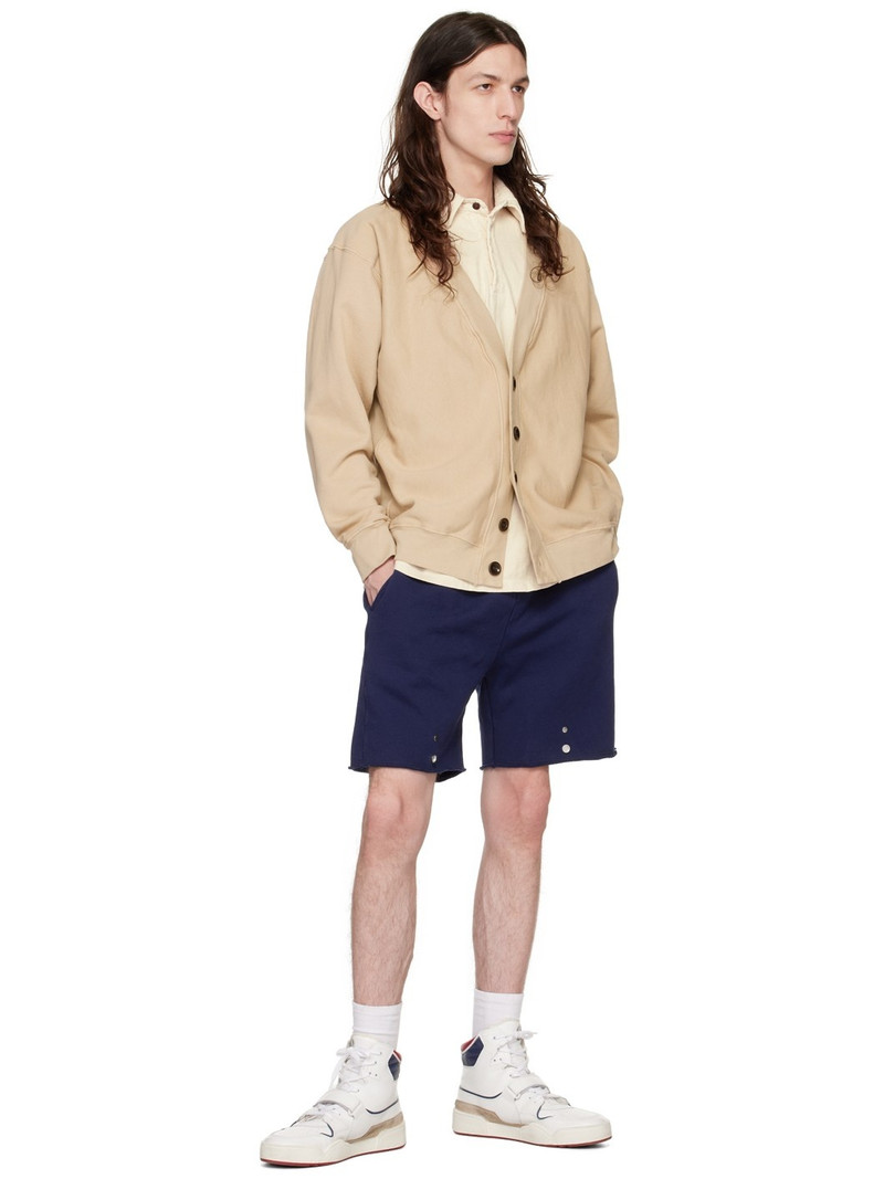 LES TIEN Beige Y-Neck Cardigan outlook
