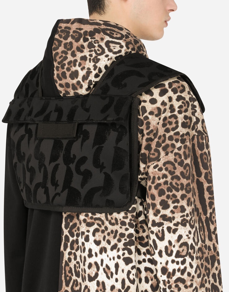 Flocked leopard-print vest with patch - 5