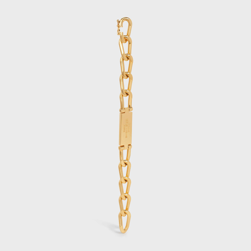 CELINE 16 Rue Vivienne Gourmette Bracelet in Brass with Gold Finish outlook
