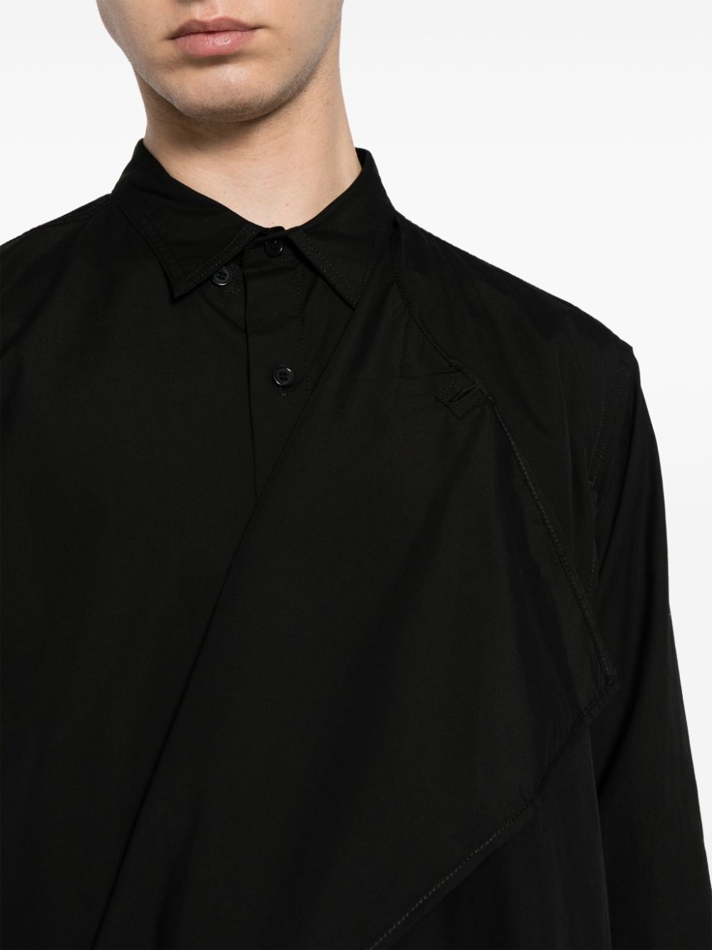 classic-collar layered shirt - 5