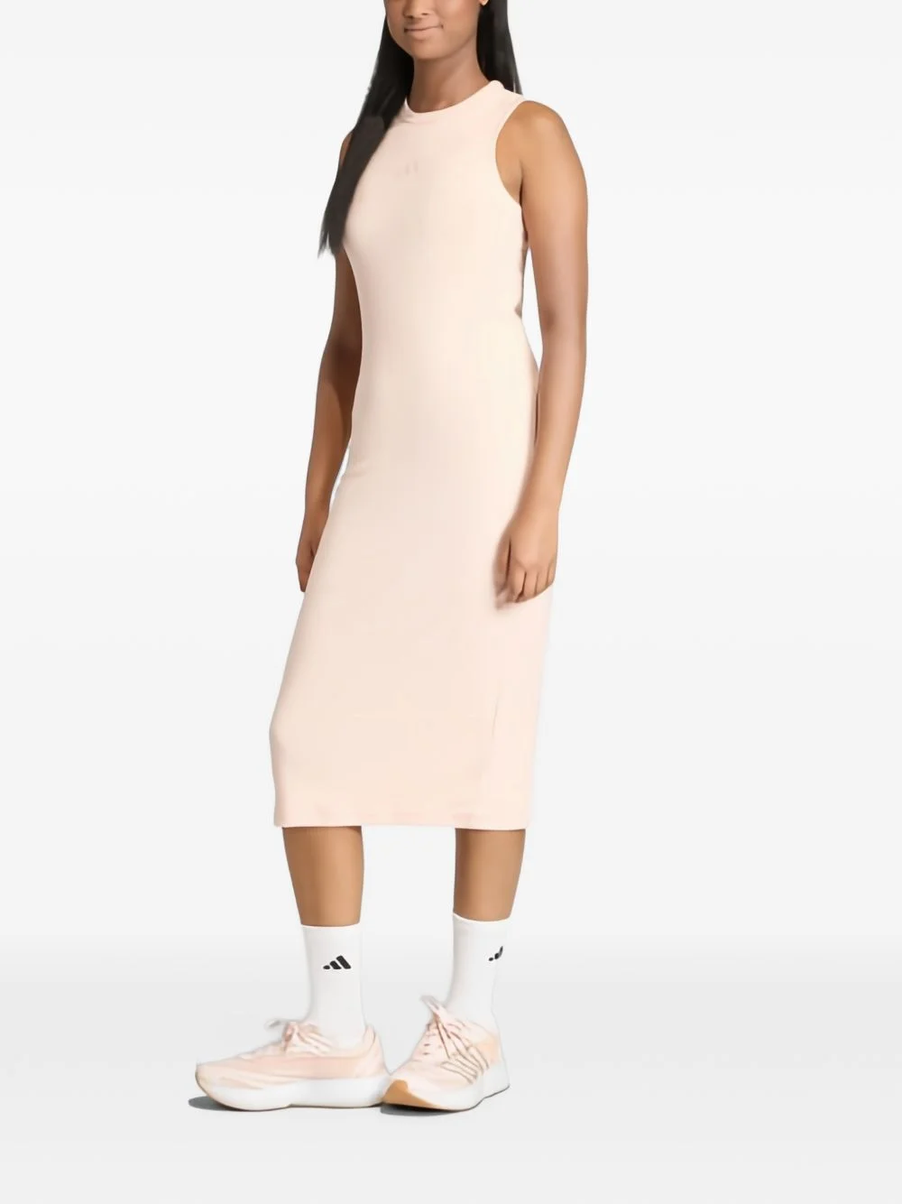 ribbed-knit sleeveless midi dress - 1