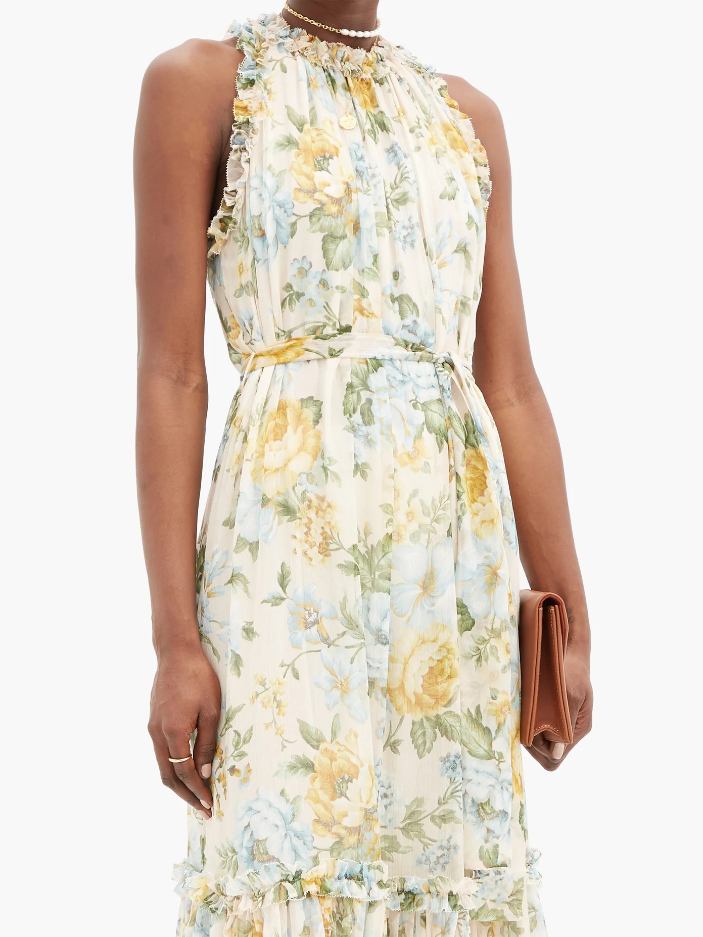 Lucky Bound floral-print silk midi dress - 2