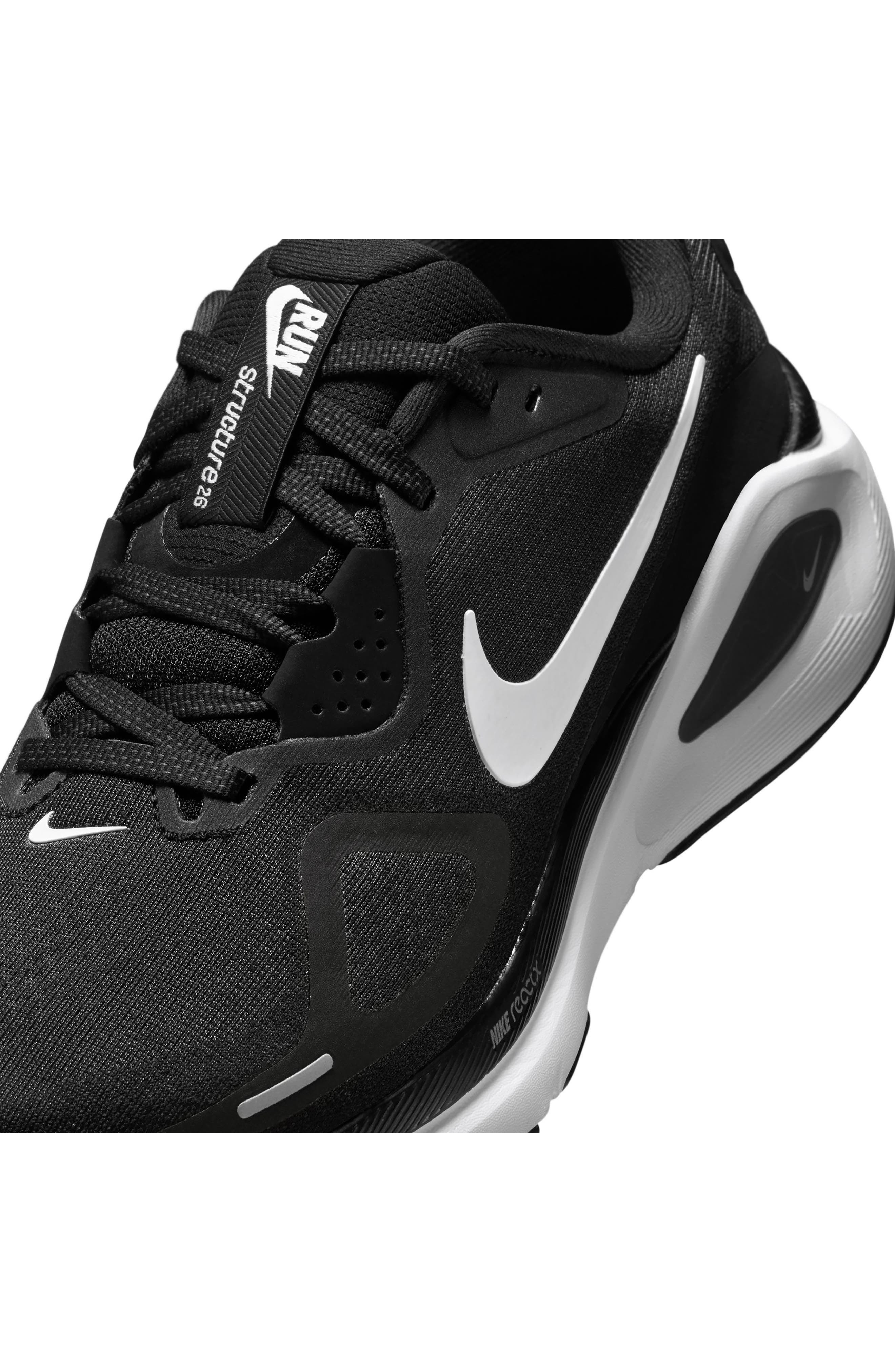 Nike Structure 26 Running Shoe in 003 Black/white at Nordstrom - 8