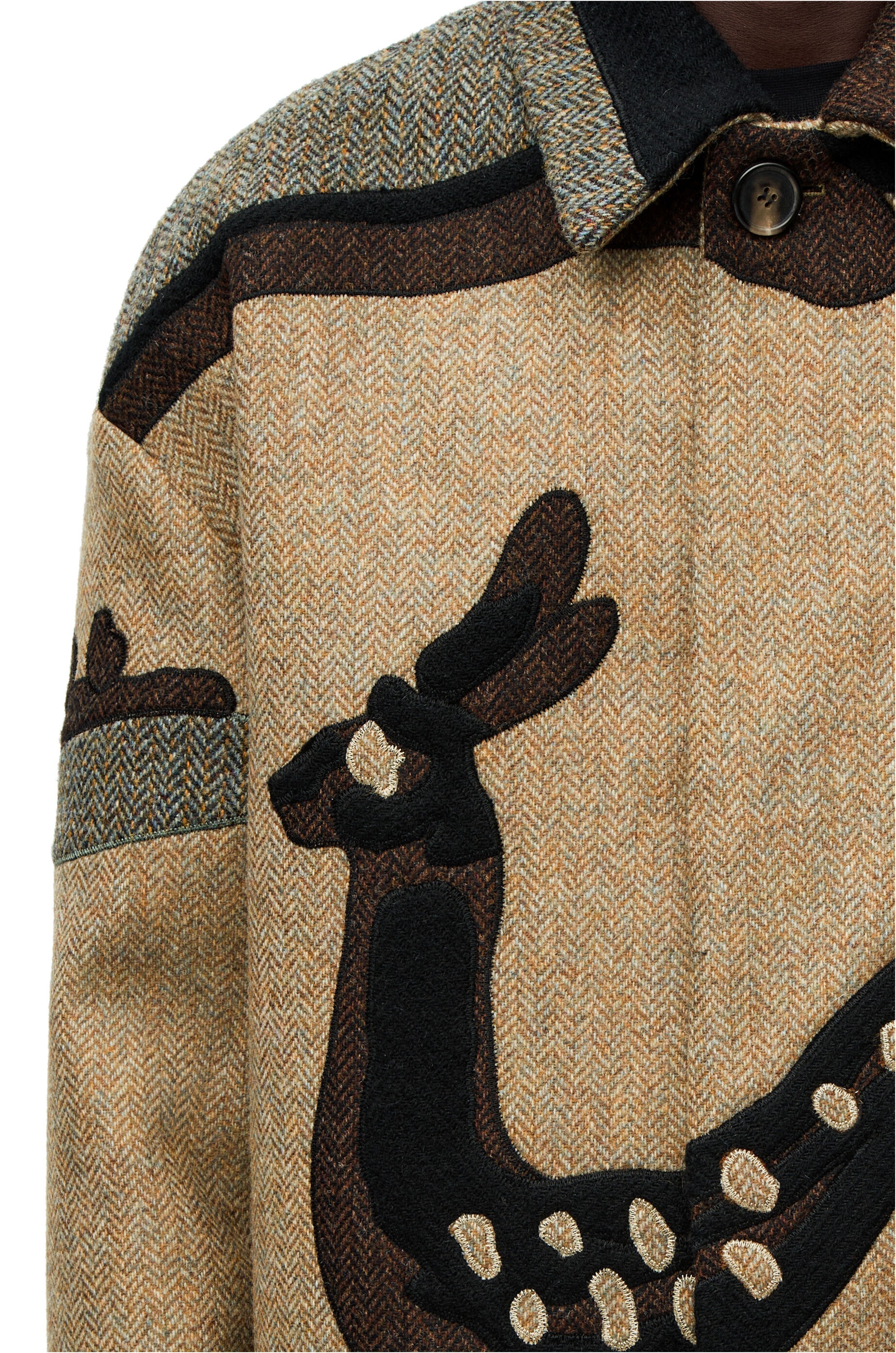 Deer intarsia coat in wool - 5