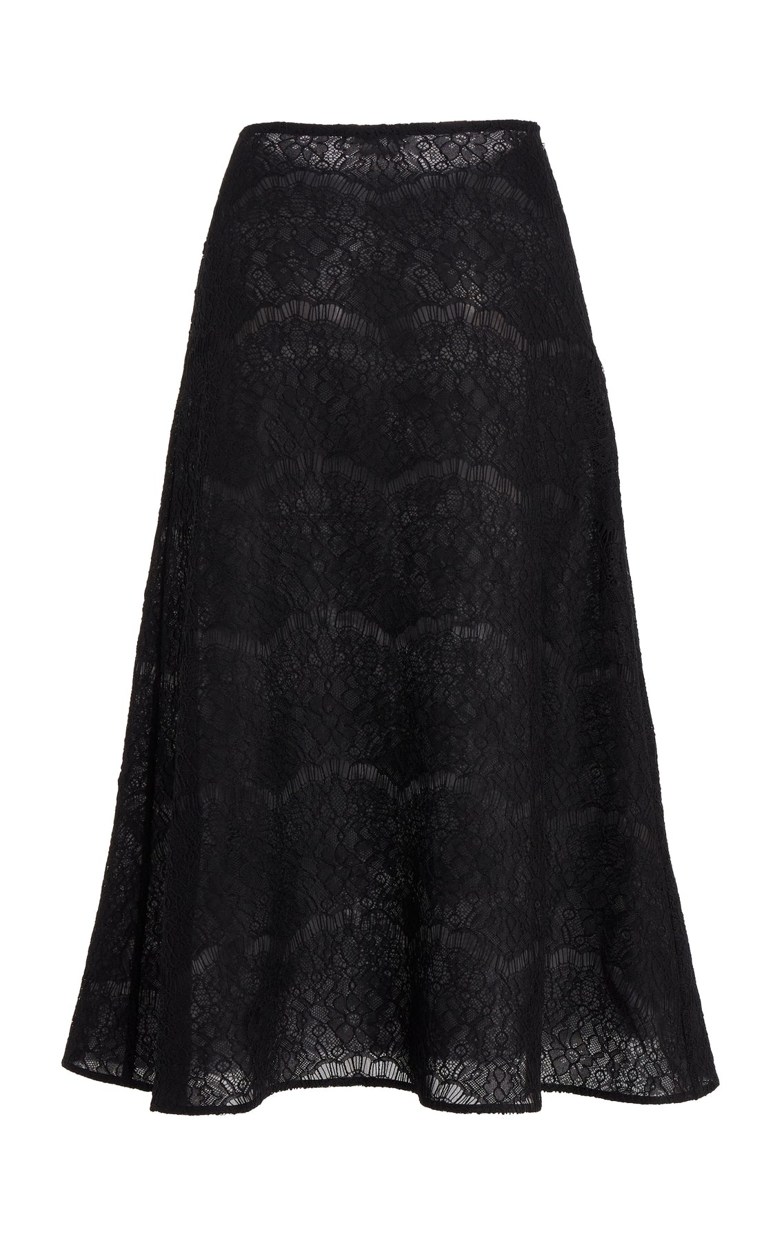 MIDI LACE SKIRT BLACK - 1